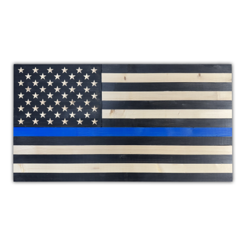Thin Blue Line / Medium (19&quot; x 36&quot;) / Indoor Satin / Gloss