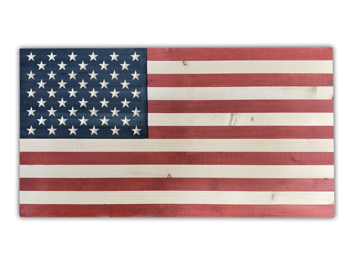 Classic Wooden American Flag