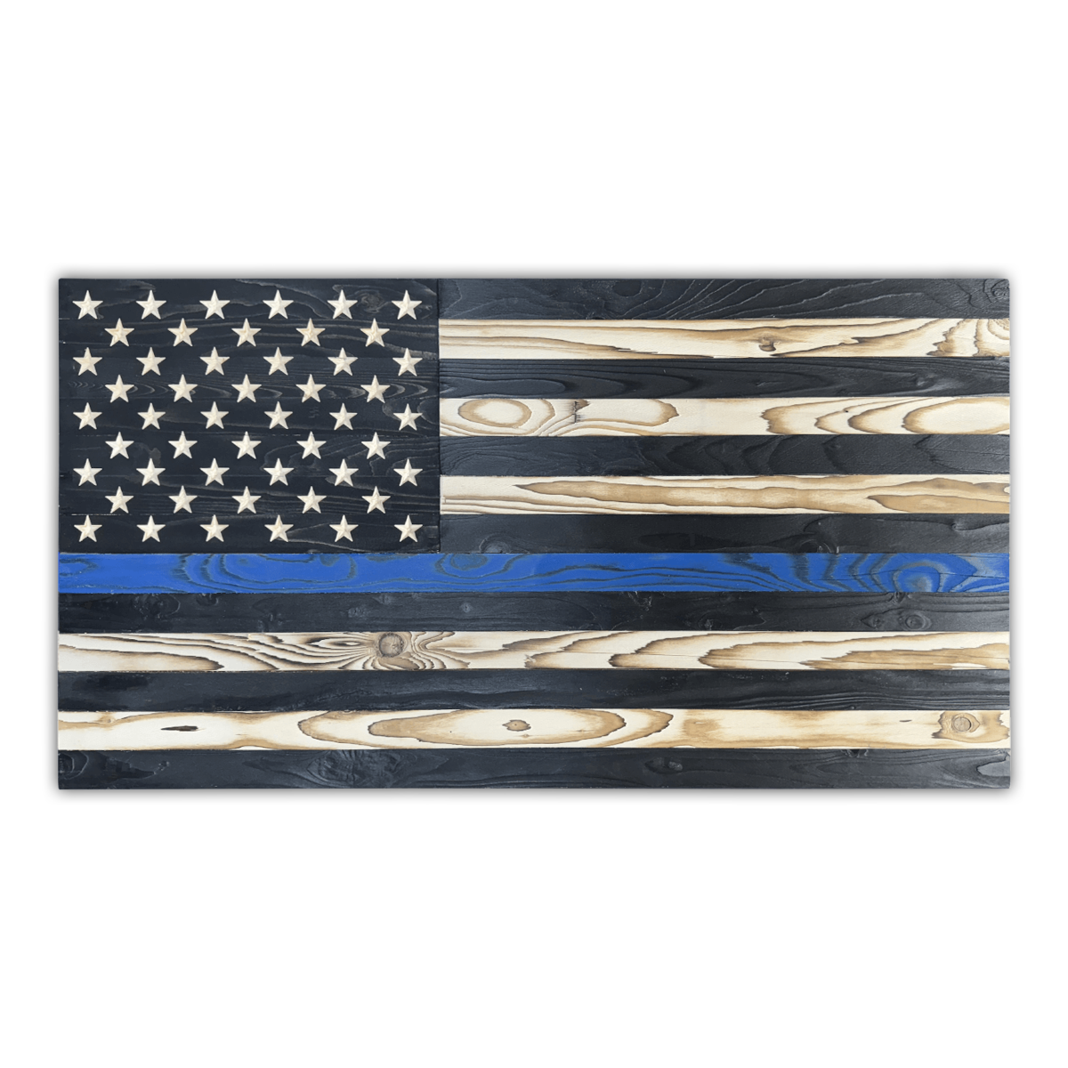 Signature Character Grain Wooden American Flag