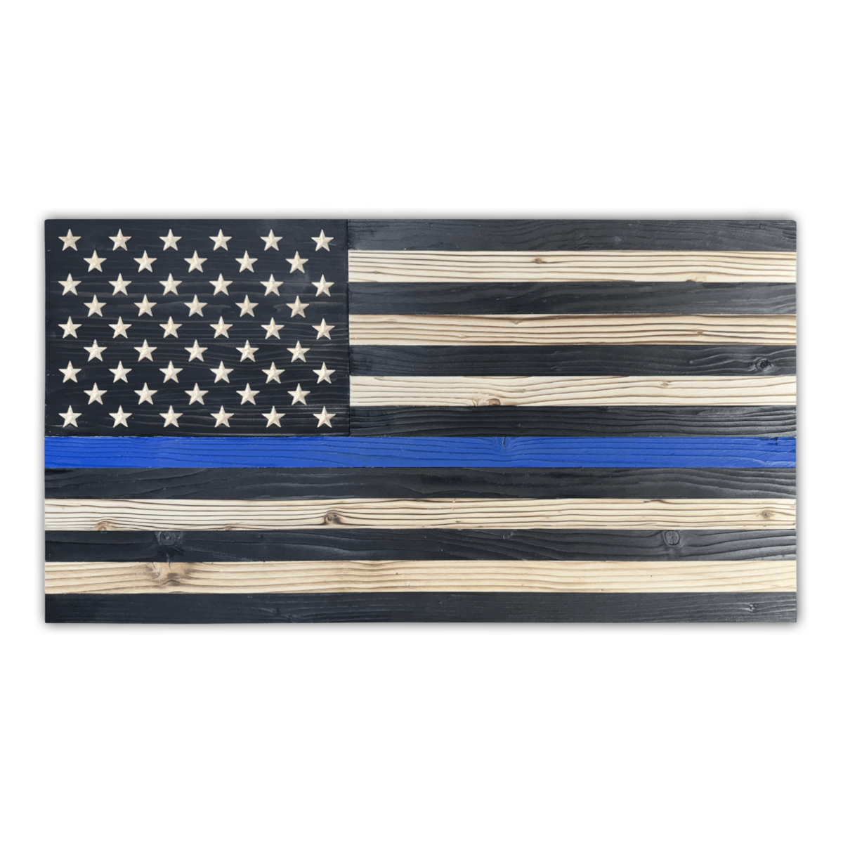 Signature Straight Grain Wooden American Flag