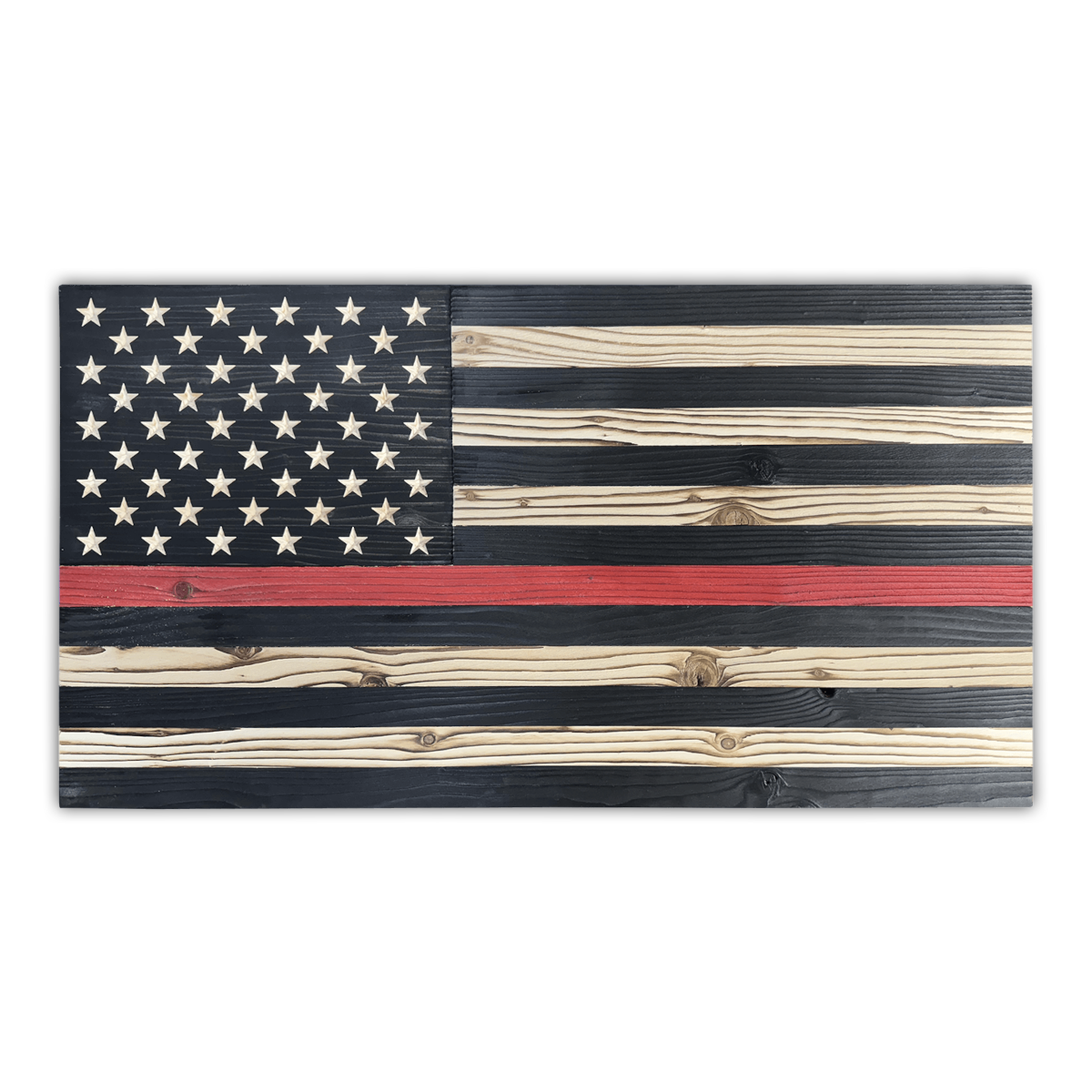 Signature Straight Grain Wooden American Flag